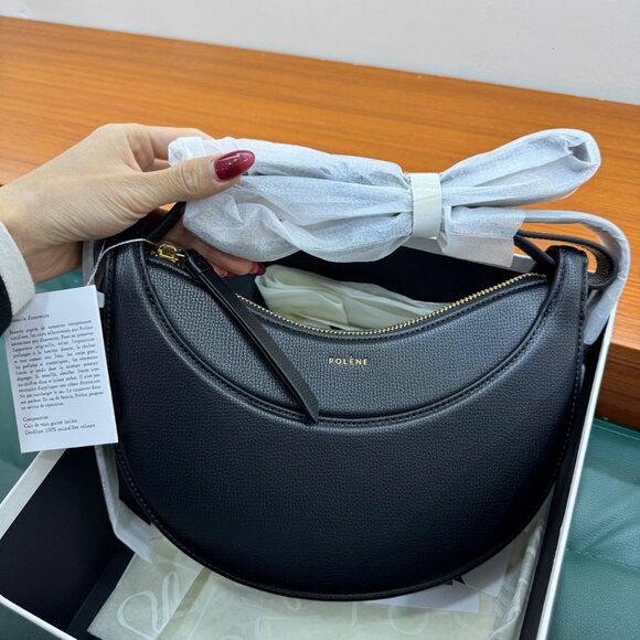 Polene Numero Dix Smooth Black Bag - Picture 1 of 5
